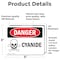 Signmission Cyanide Danger Sign, Vinyl Decal, 5in W x 3.5in L, 2PK OS-2PACK-DS-D-35-L-2004 - alternate 2